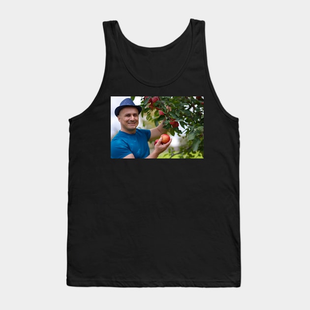 Gardener picking apples Tank Top by naturalis